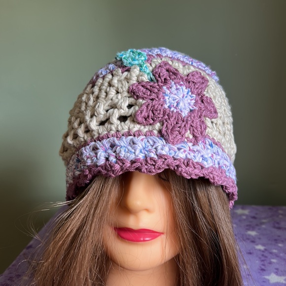 Crochet cotton hat medium new cute - Picture 6 of 9